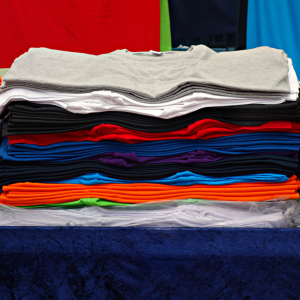 Stack of tee-shirts, different colors